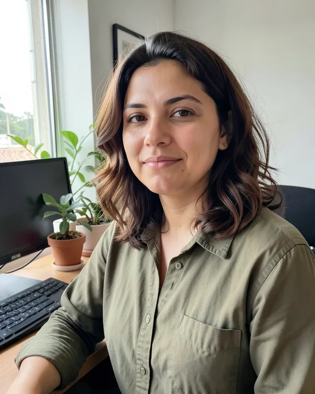Camila, RevOps manager, at her desk
